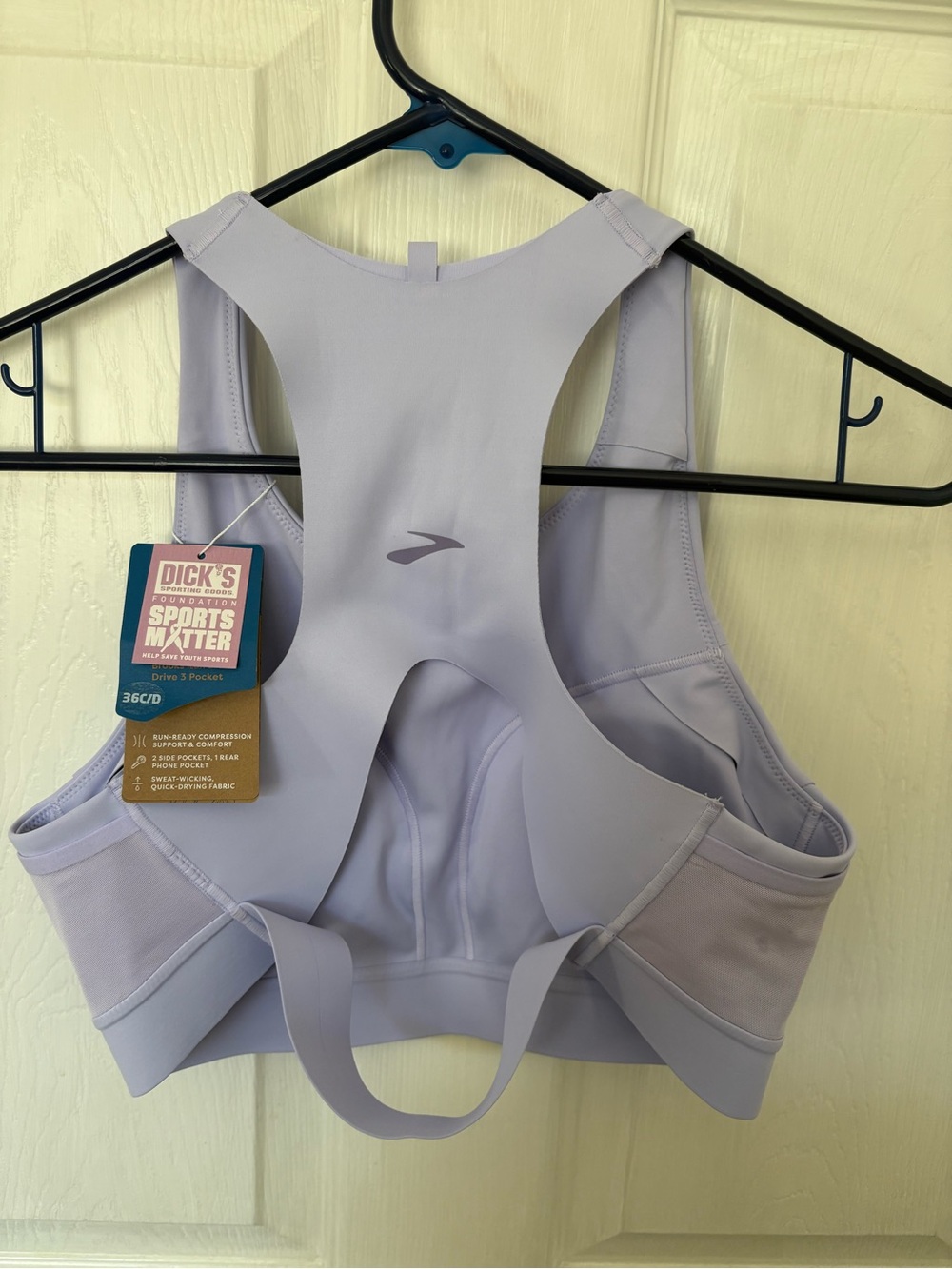 Brooks Women’s High-Neck Sports Bra - Lavender - Picture 2 of 5